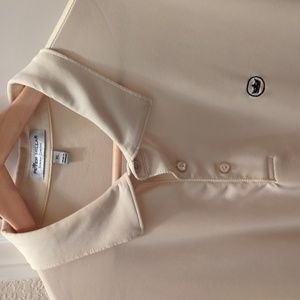 Peter Millar Jubilee Stripe Golf Polo, XL, Yellow